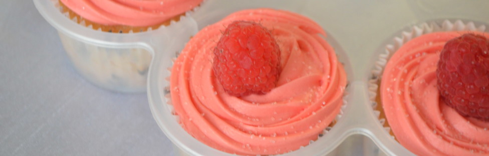 Vanilla cupcake with Raspberry frosting.